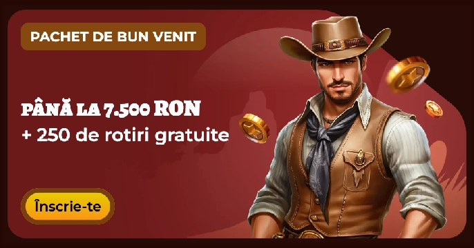Playjonny Casino bonus de bun venit 7.500 RON și 250 rotiri gratuite cu tematică Wild West